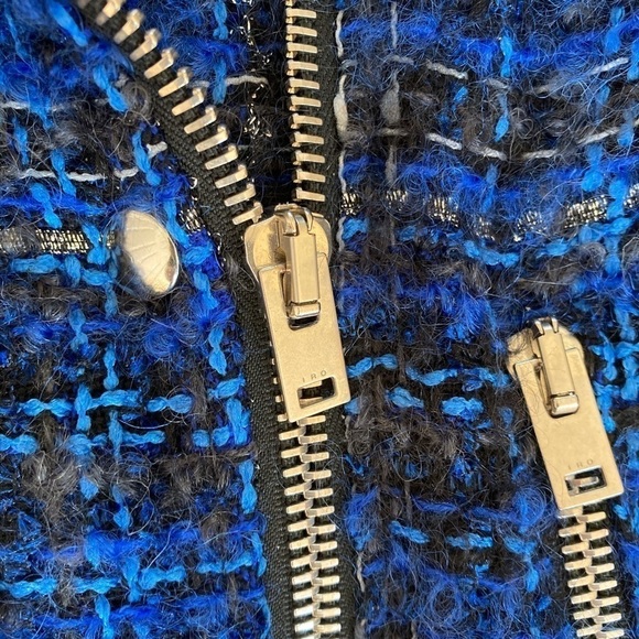 IRO Paris Skye Plaid Moto Tweed Jacket - Picture 12 of 14